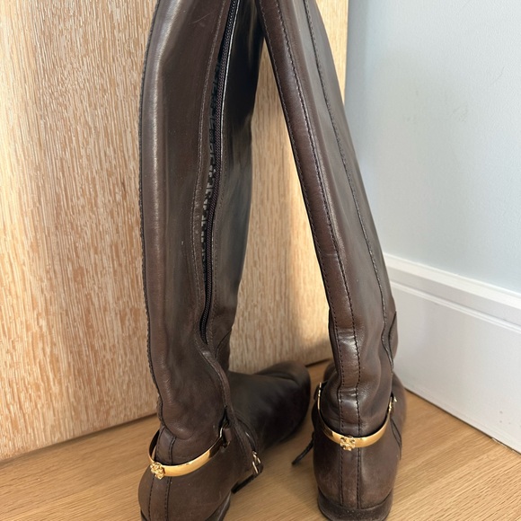 Tory Burch Brown Leather Riding Boots - Picture 2 of 5